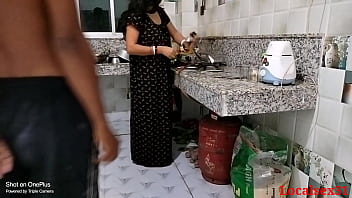 Bald mature wife gets naughty in kitchen for desi sex video